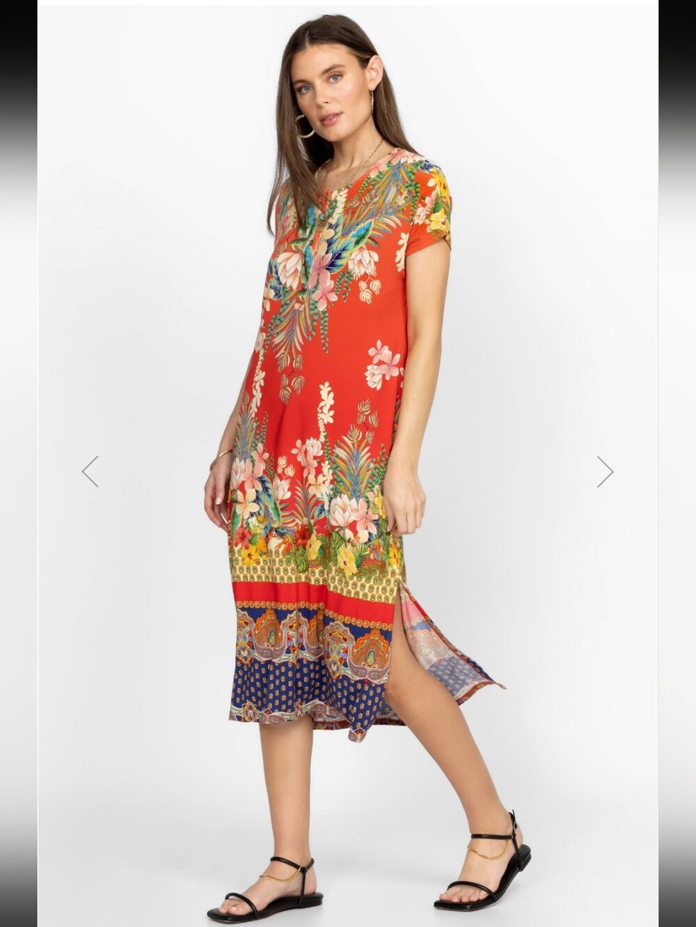 Johnny Was Rapsodia Maxi Henley Dress Size XS